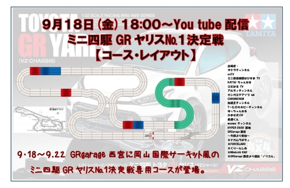 ミニ四駆grヤリス 1決定戦 出場者決定